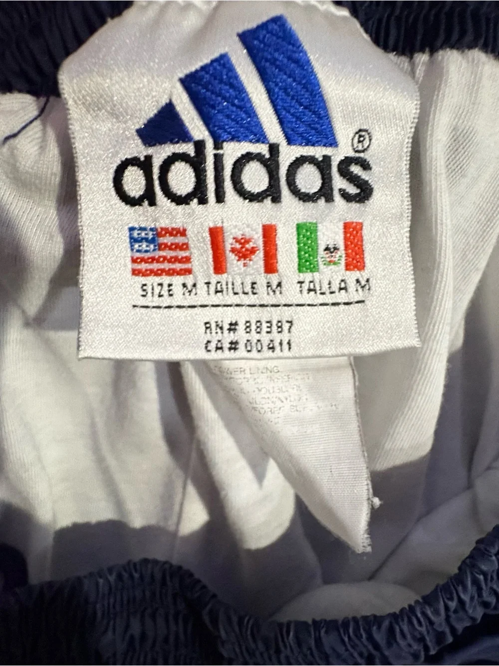 Adidas Navy Track Pants with Side Stripes vintage